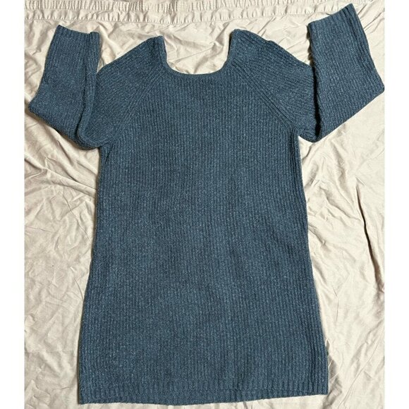 Aerie Twist Back Gray Ribbed Knit Sweater Dress Plus Size XXL Cotton Blend Soft - Picture 5 of 9